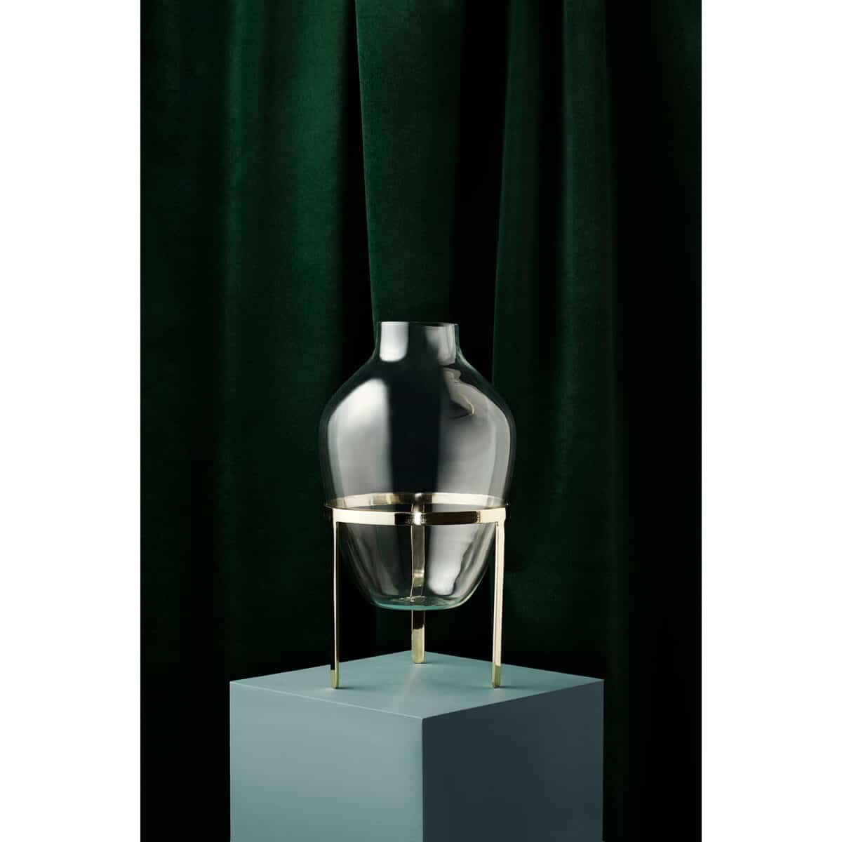 Nordstjerne Adorn Vase Small Glass og blank messing 27 cm