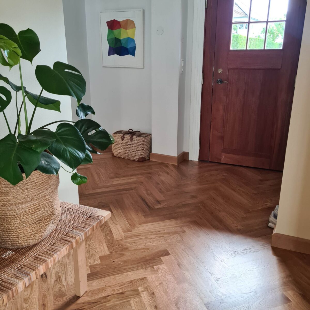 Fiskebensparkett | Ubehandlet heltre eik stav