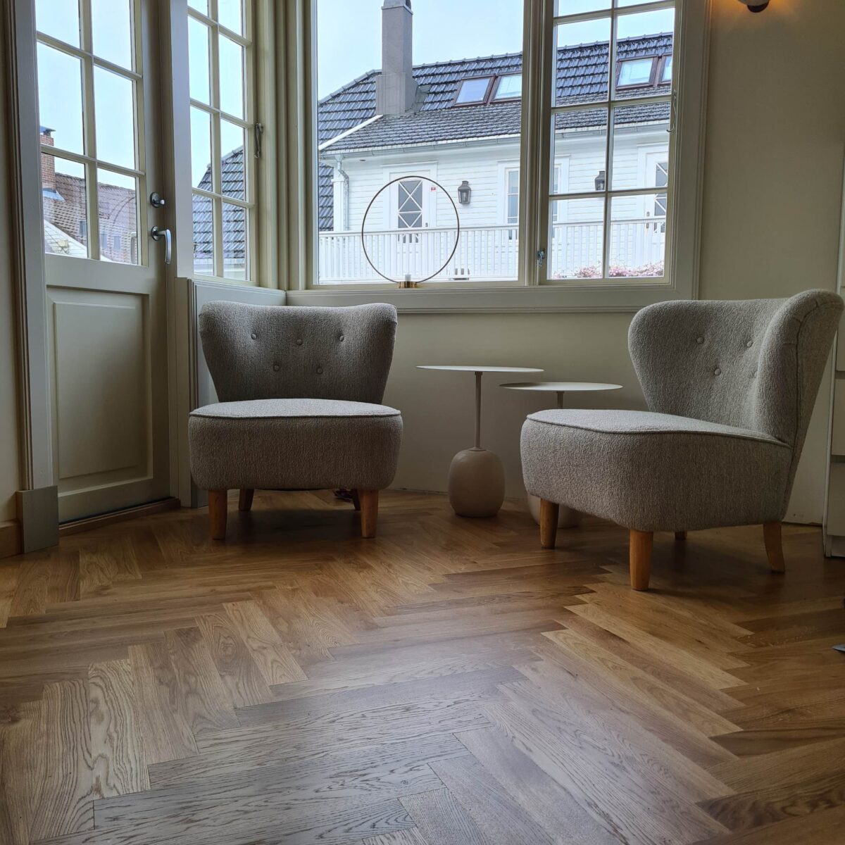 Fiskebensparkett | Ubehandlet heltre eik stav