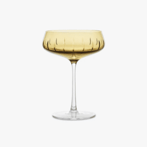 Louse Roe Singel Cut Champagneglass, Amber