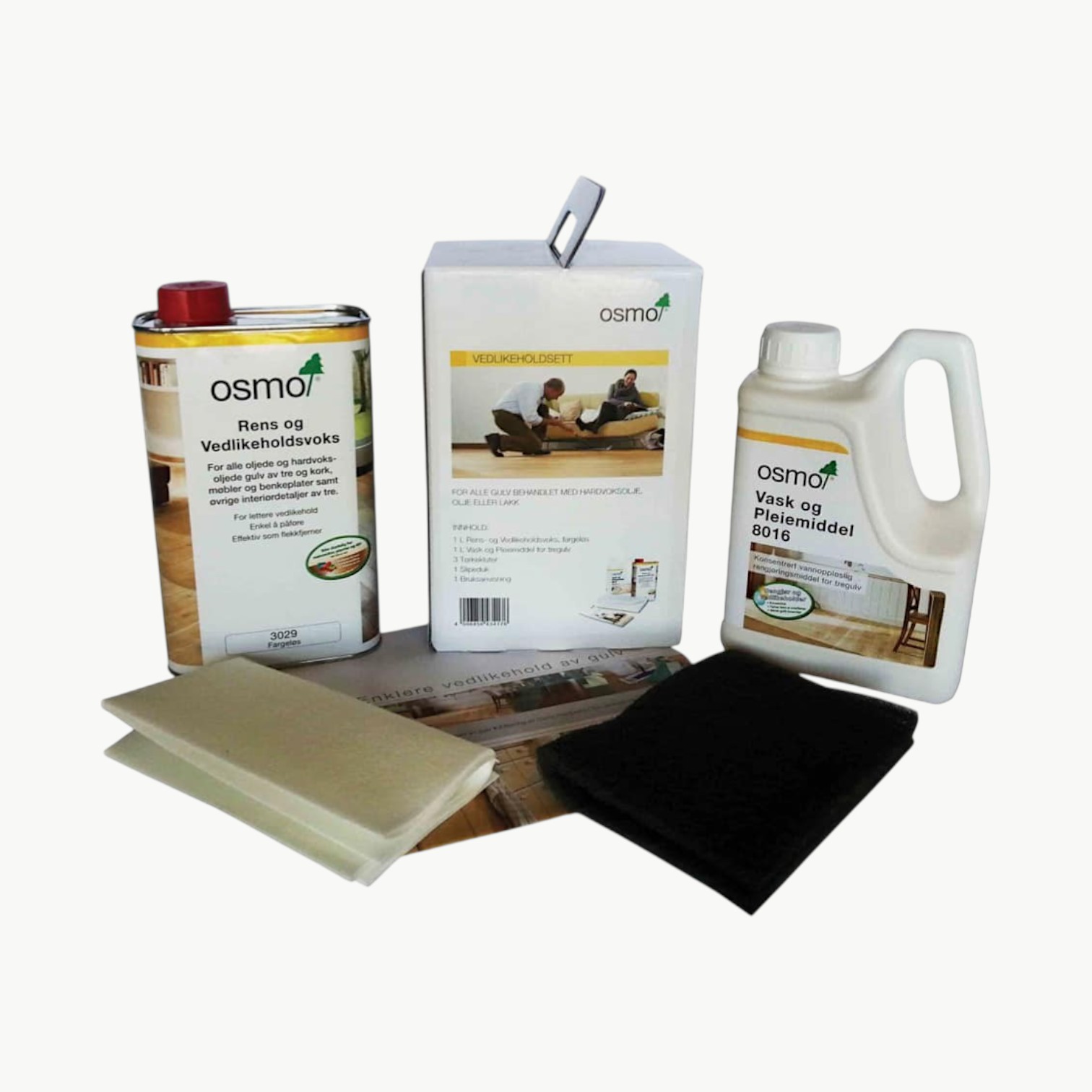 Osmo Vedlikeholdspakke Hvit 3087 for rengjøring og vedlikehold av treoverflater