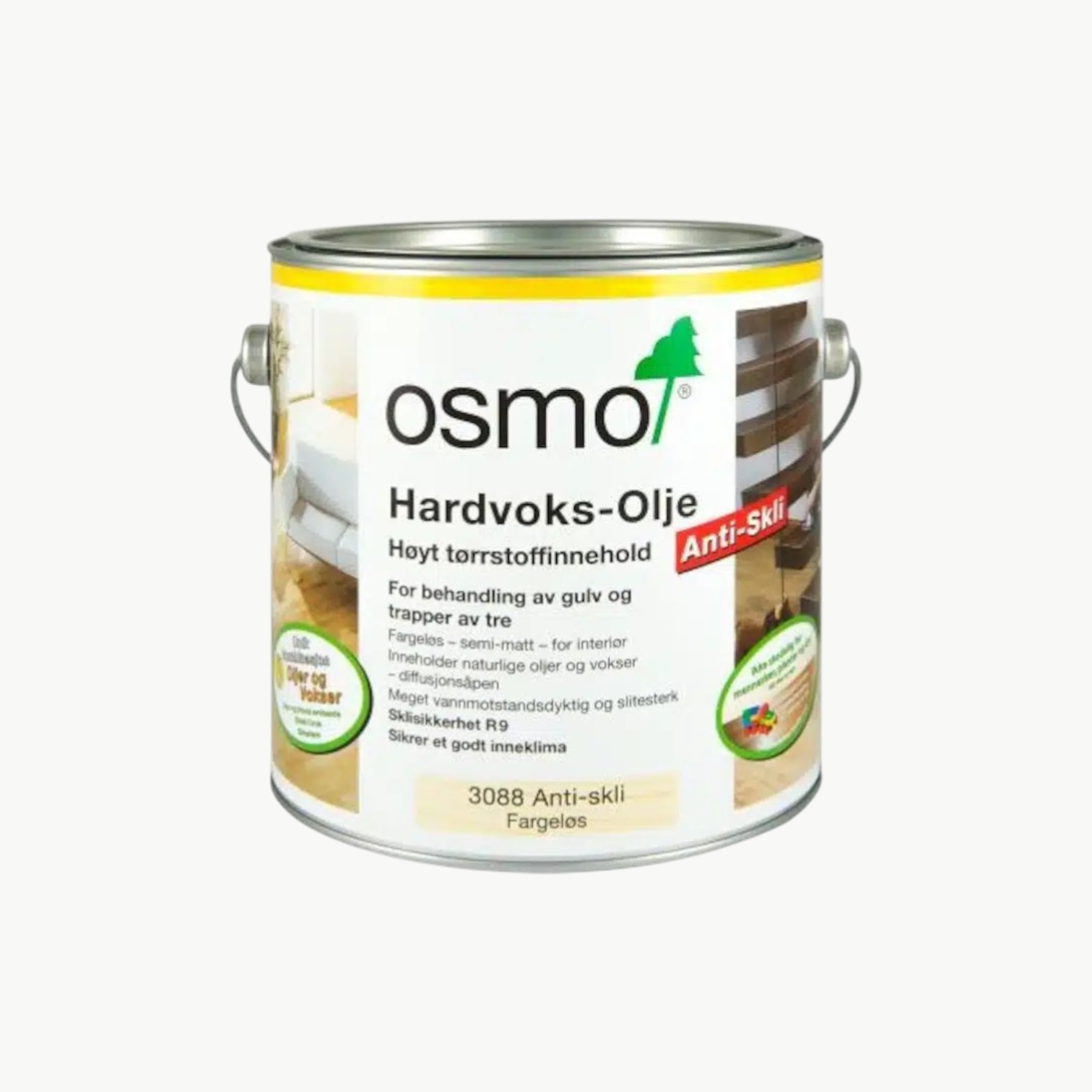 Osmo Hardvoksolje 3088 R9 Antiskli Semimatt for behandling av treoverflater med ekstra sklisikring
