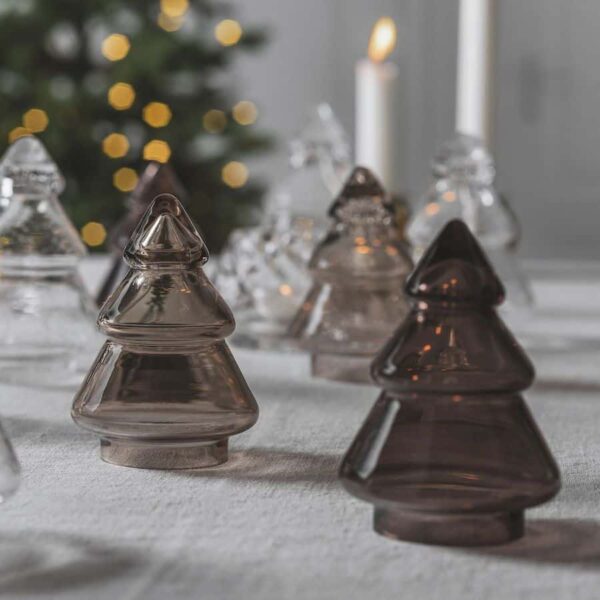 Hadeland Glassverk Juletre Glass Lys Kakao 9,8cm - Bilde 2