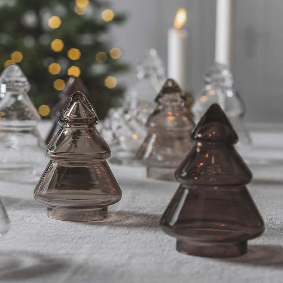 Hadeland Glassverk Juletre Glass Lys Kakao 9,8cm - Bilde 2