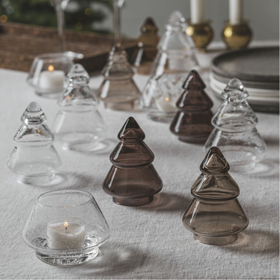 Hadeland Glassverk Juletre Glass Lys Kakao 12,7cm - Bilde 9