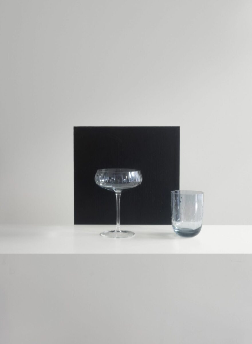 Louise Roe Single Cut Champagneglass, Blue