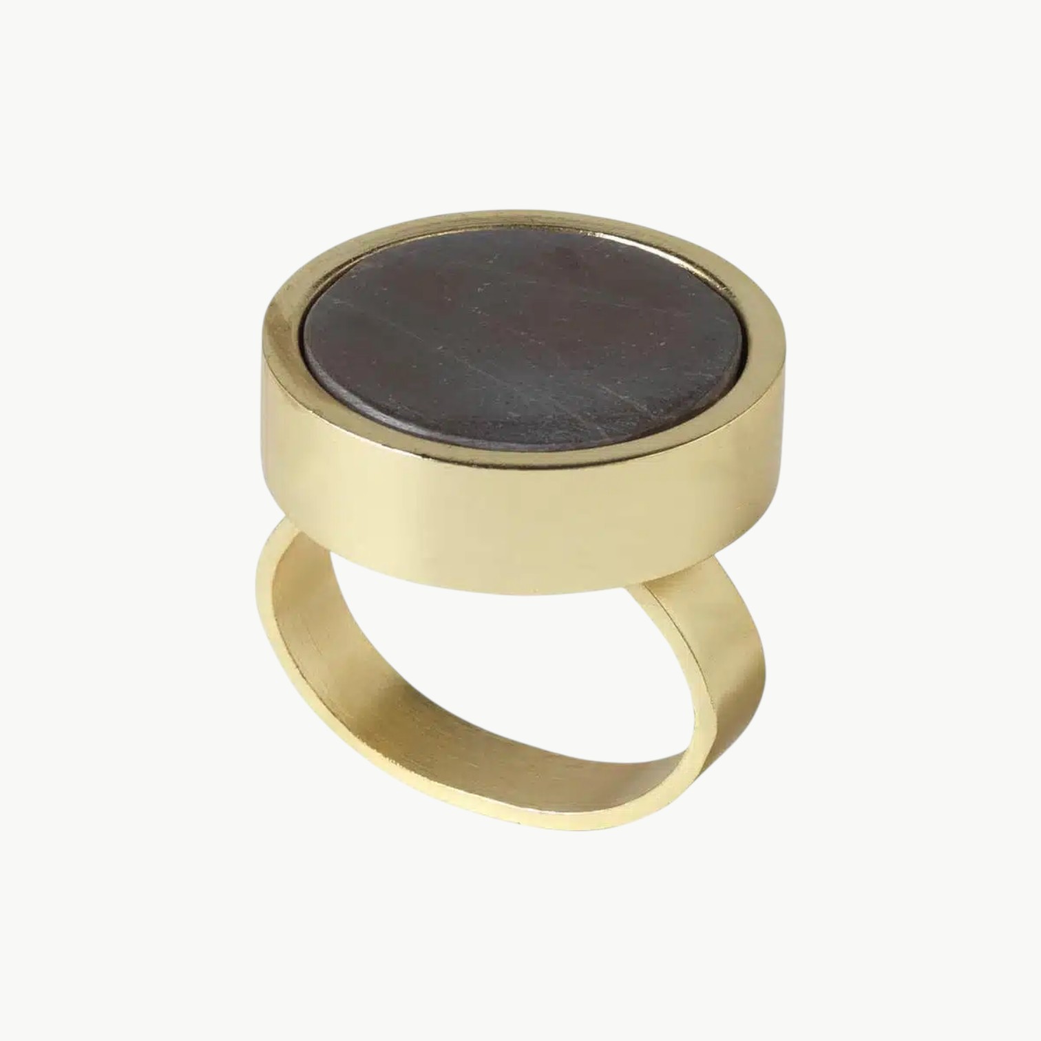 Marmor Serviettring, Toffee/Gold - Bilde 1