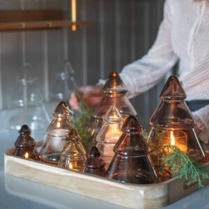 Hadeland Glassverk Juletre Glass Lys Kakao 12,7cm - Bilde 6