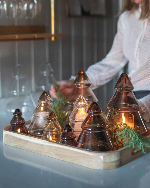 Hadeland Glassverk Juletre Glass Lys Kakao 12,7cm - Bilde 6