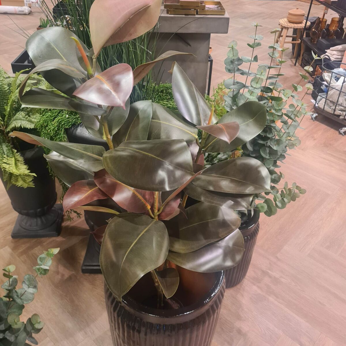Kunstig Fikus Elastica Grønn 120 cm