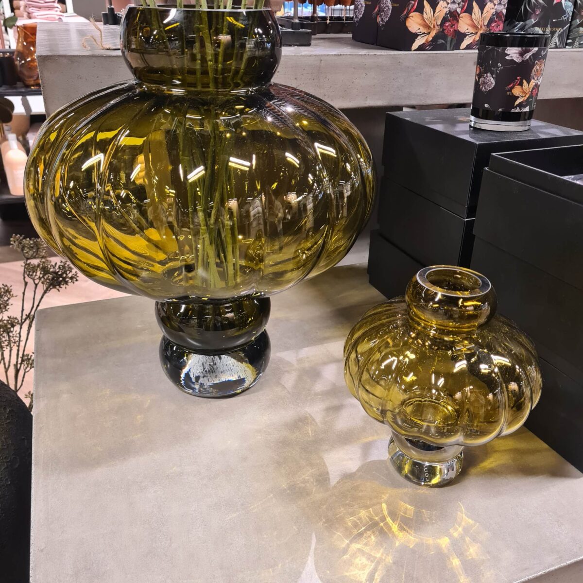 Louise Roe Balloon Vase Olive H20cm