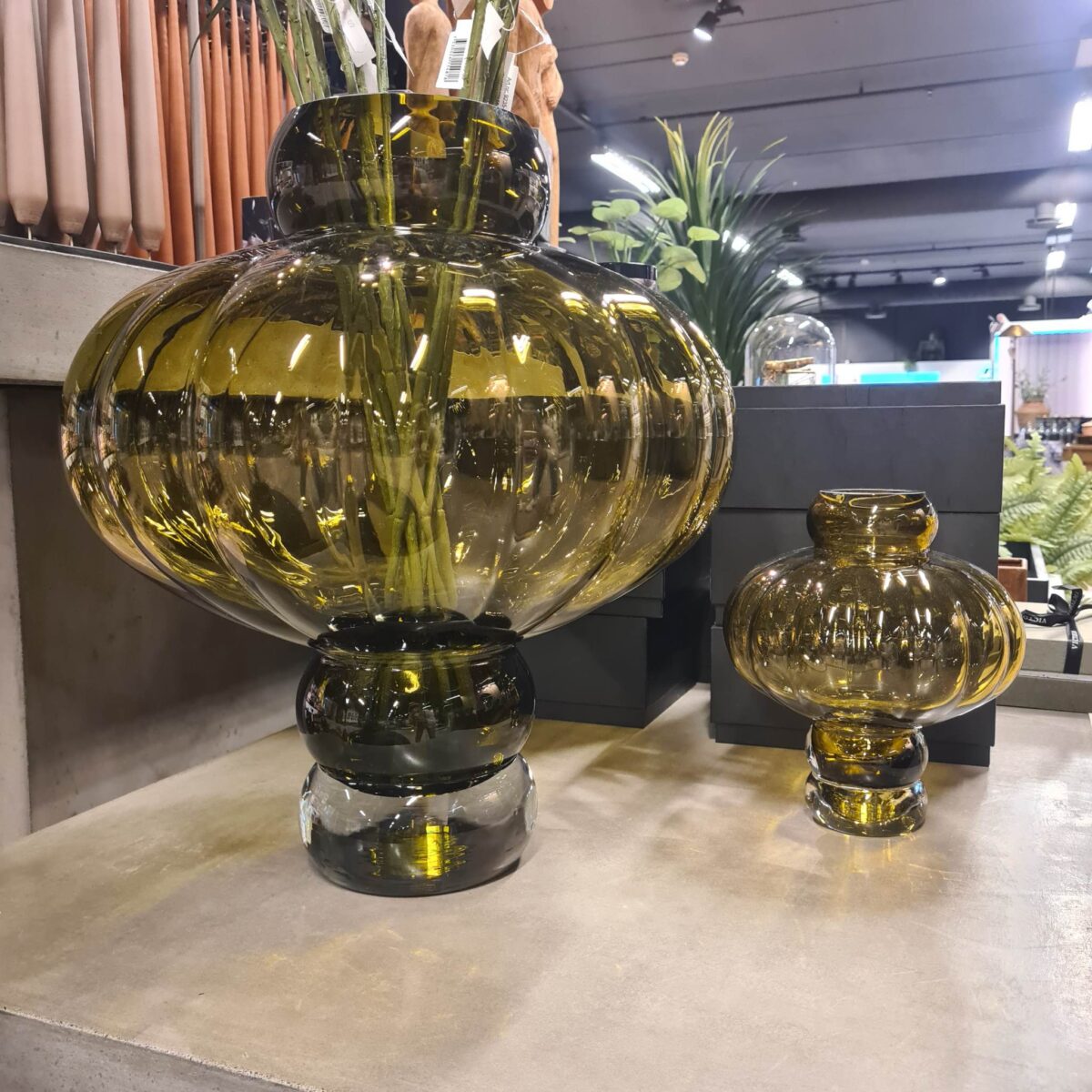 Louise Roe Balloon Vase Olive H20cm