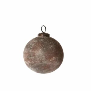 Julekule Rustikk Cement Hvit Ø10 cm
