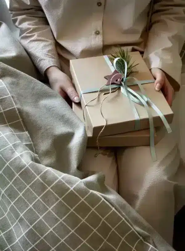 Høie Storm Naturlig Grønn Flanell Sengesett - Bilde 3