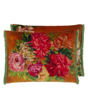 Fleurs D Artistes Velours Pute - Terracotta 60x45cm