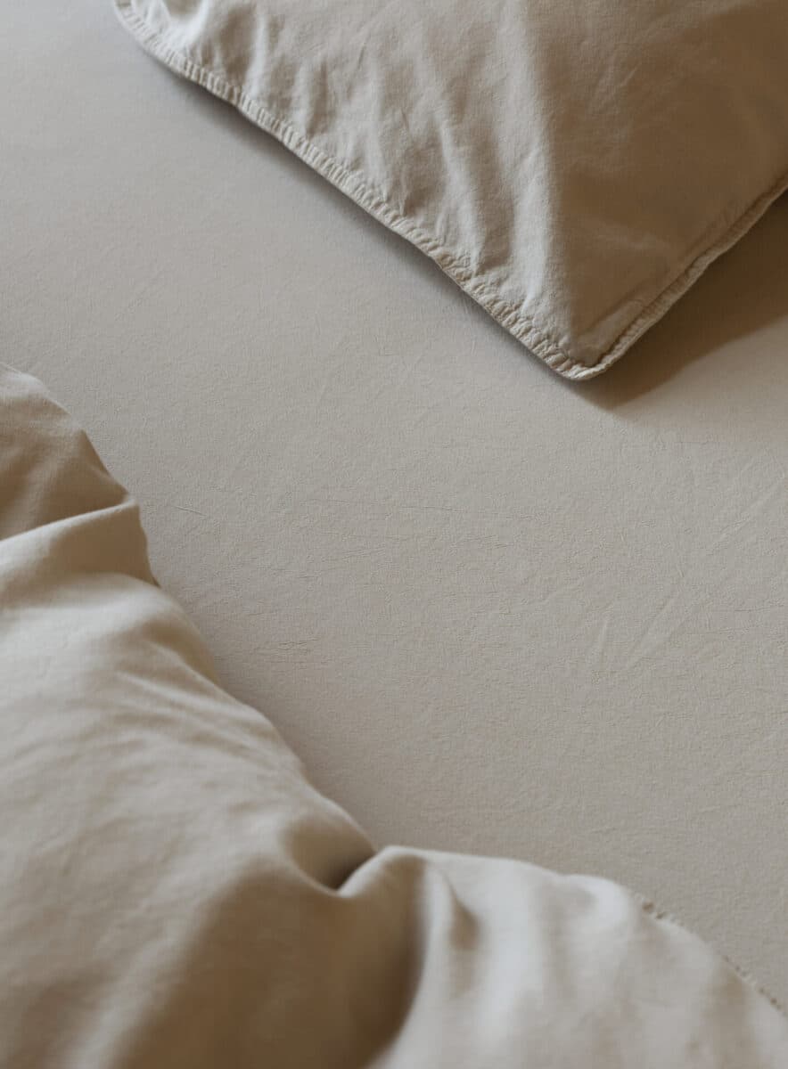 Frøya Beige Steinvasket Bomull Sengesett