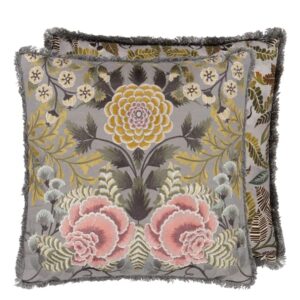 Brocart Decoratif Embroidered Sepia Cotton Pute 50x50 cm