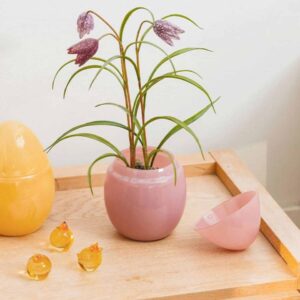 Hadeland Glassegg Skål m/ lokk Opal Rosa 15 cm