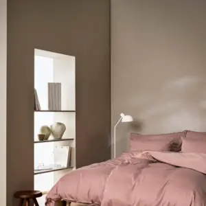 Høie Harmoni Varm Rosa Steinvasket Sateng Sengesett
