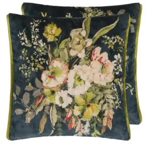 Margaretta Velours Pute Noir 55x55cm