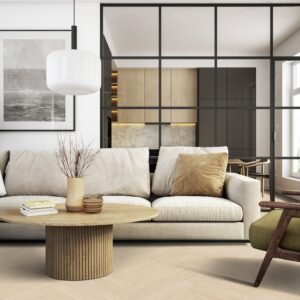 Klikkvinylgulv | Virtuo 55 Rigid Acoustic Herringbone 1463 | Blomma Cream