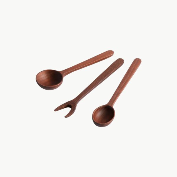 Tapassett 3-deler Yami Brun Karbonisert Ask