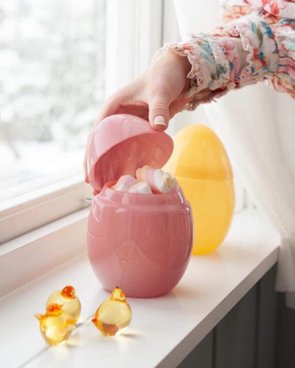 Hadeland Glassegg Skål m/ lokk Opal Rosa 15 cm