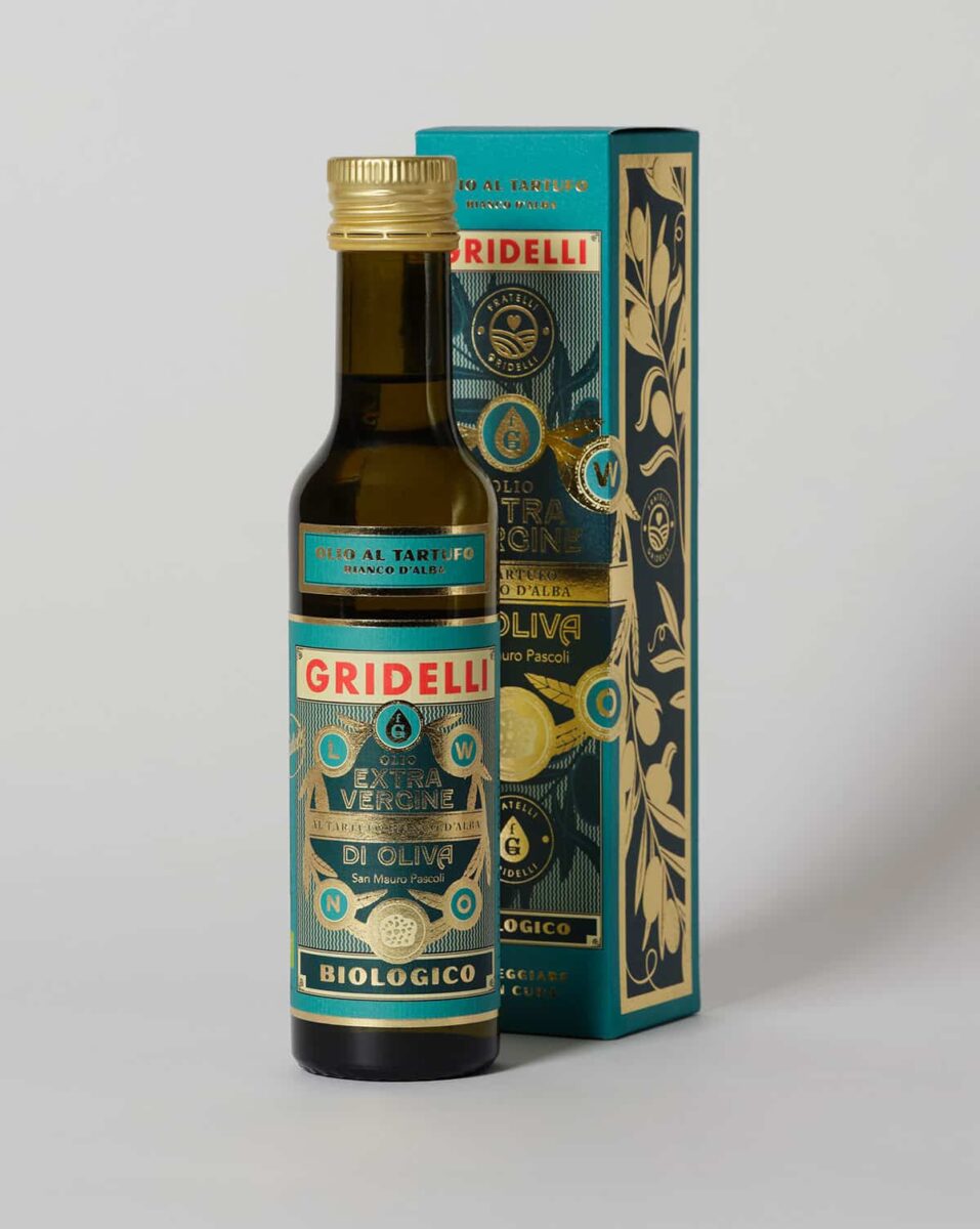 En luksuriøs extra virgin olivenolje med naturlig aroma av hvit trøffel fra Alba.