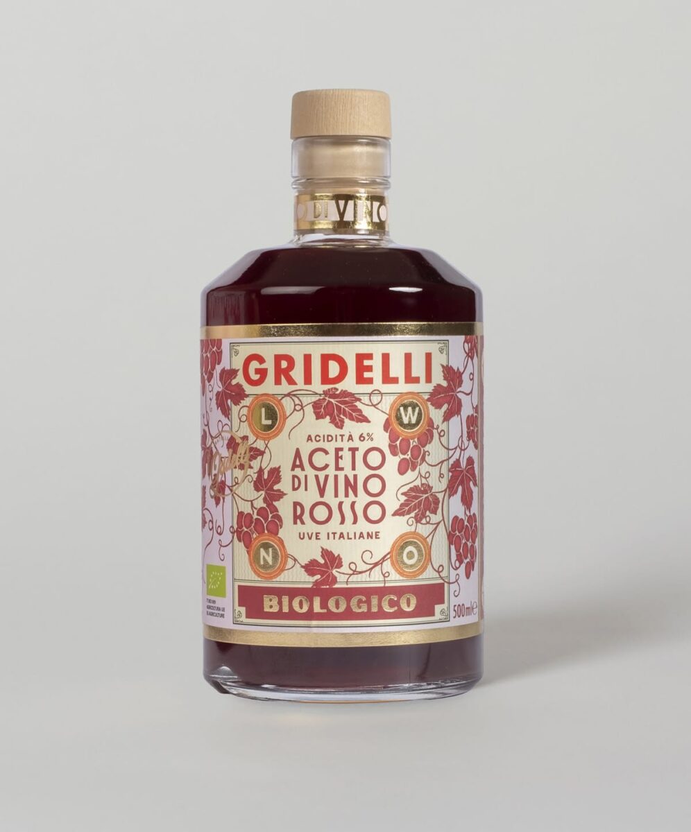 Gridelli - Denne rødvinseddiken er produsert av økologiske druer, gjæret og modnet med omhu.