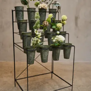 Blomsterpotte konisk sink gråvasket - Bilde 2