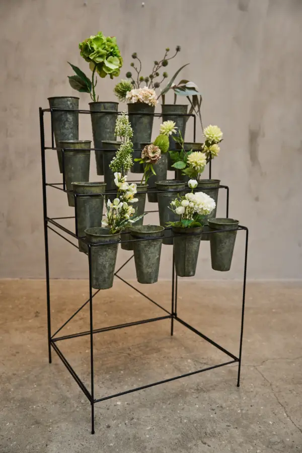 Blomsterpotte konisk sink gråvasket - Bilde 2