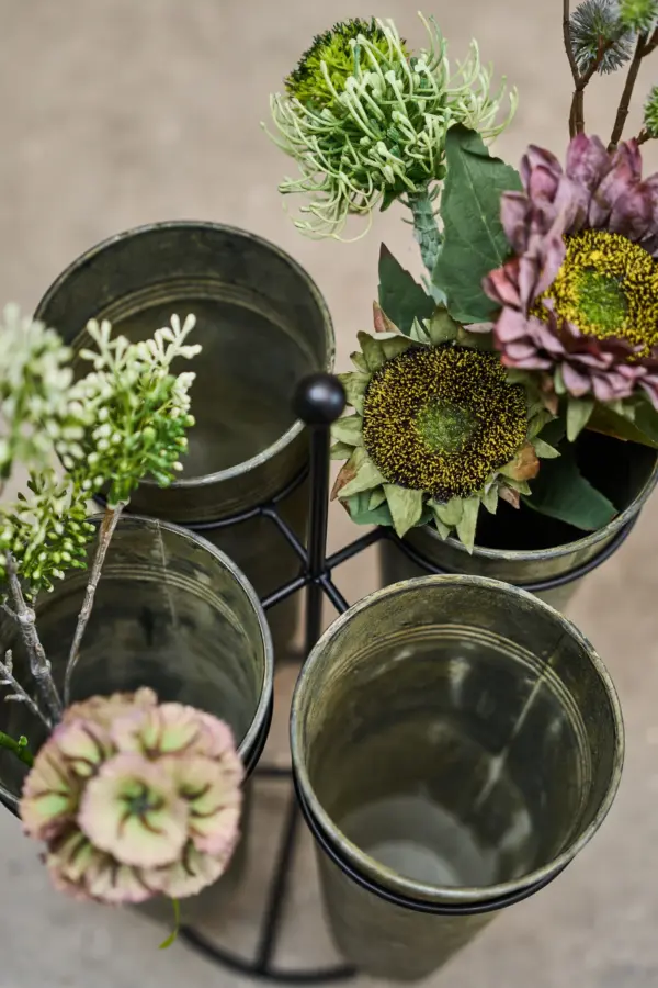 Blomsterpotte konisk sink gråvasket - Bilde 3