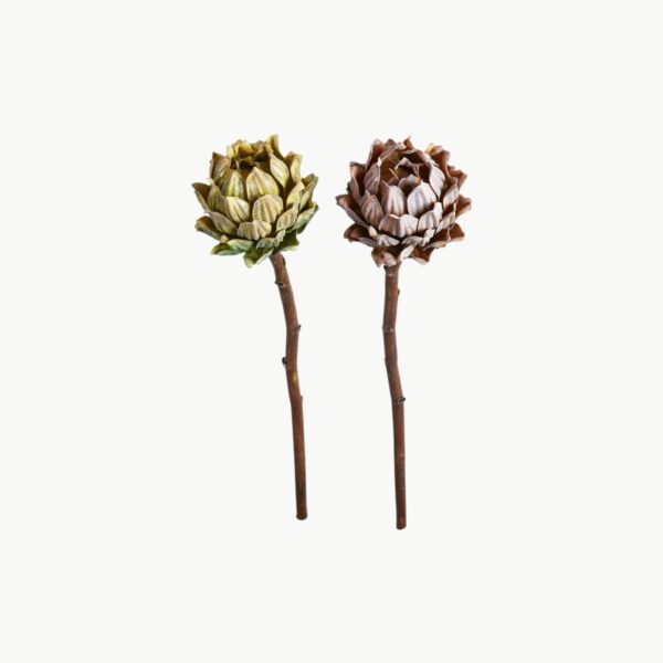 Kunstig protea stilk i dusty rose farge