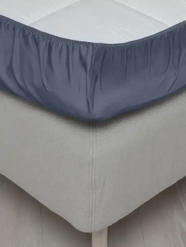 Harmoni Denimblå Steinvasket Sateng Laken - Bilde 4