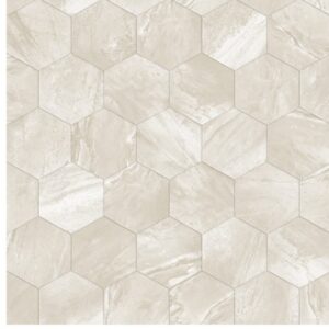 Hexa Cream 2381 – flisinspirert gulvbelegg i lys kremtone