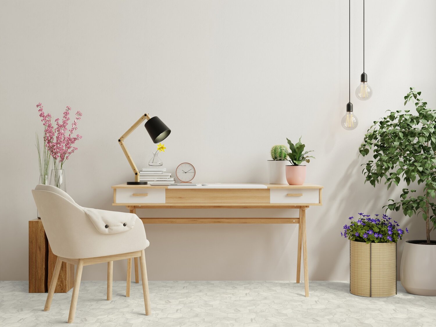 Texline Nature Hexa Cream – bærekraftig gulvbelegg med steinlook