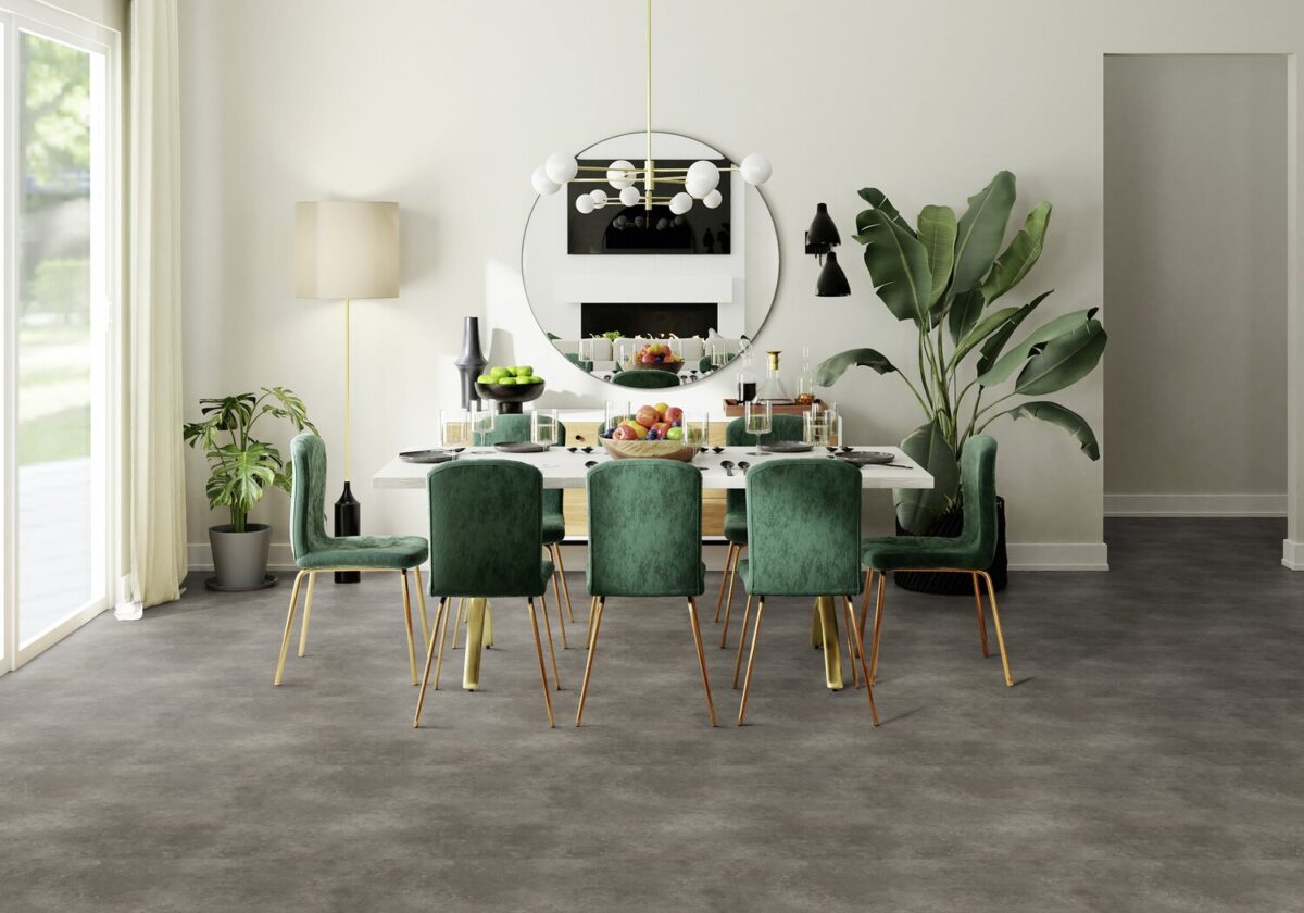 Texline Nature Leone Charcoal – slitesterkt gulv med rå, industriell stil
