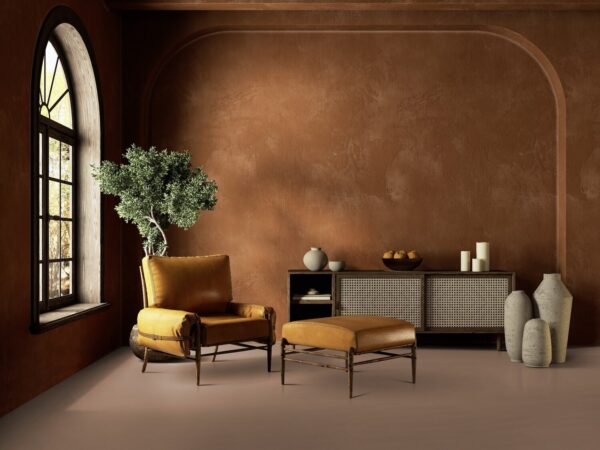 Gerflor Texline Nature Smooth Tearose – varmt gulvbelegg i rosébrun tone