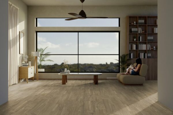 Texline Nature Woodring Honey – slitesterkt og bærekraftig gulvbelegg til stue