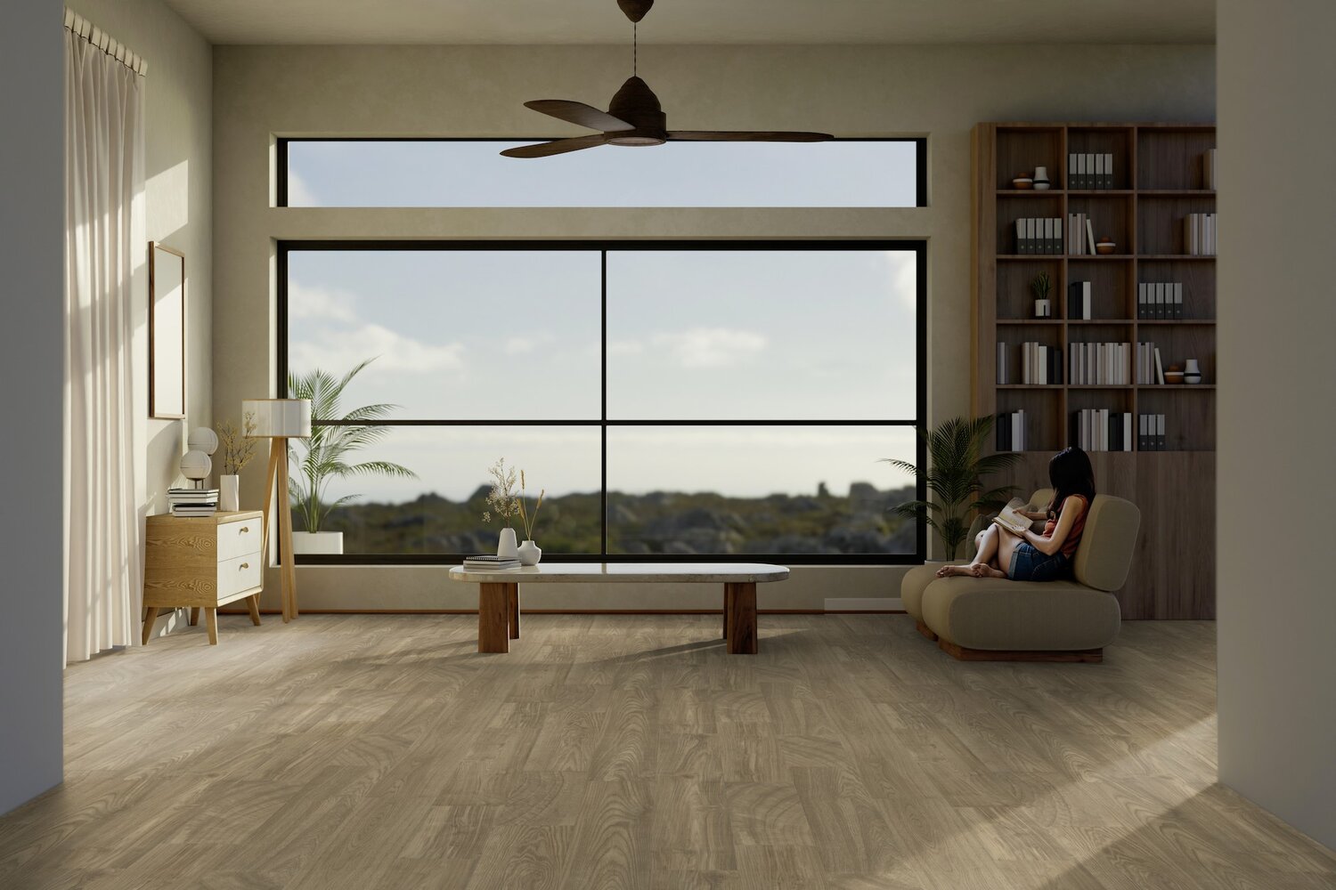 Texline Nature Woodring Honey – slitesterkt og bærekraftig gulvbelegg til stue