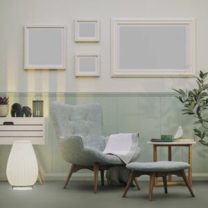 Grønt gulv som tilfører friskhet og balanse til rommet