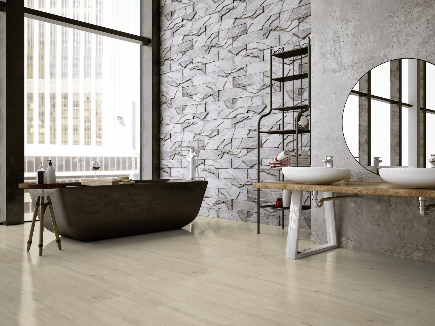 Forest Cream gulvbelegg fra Gerflor – elegant uttrykk i moderne baderom