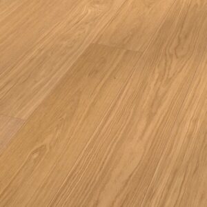 Nærbilde av Parkett Eik 1-stav plank Harmonisk børstet Ultramattlakk – naturlig brun eikefarge og jevn struktur (Meister)