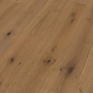 Detaljbilde av parkett Eik Greige natur børstet ultramattlakk – struktur og årringer i overflaten (MeisterParquet PD 450)