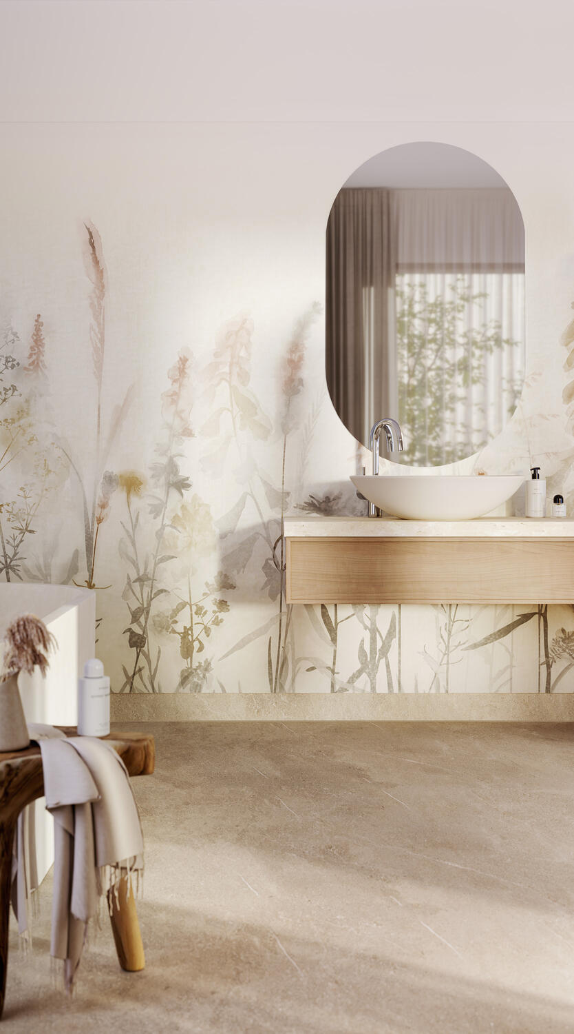 Tarkett Aquarelle Sediment 2 Grey – våtromsgulv i natursteinlook