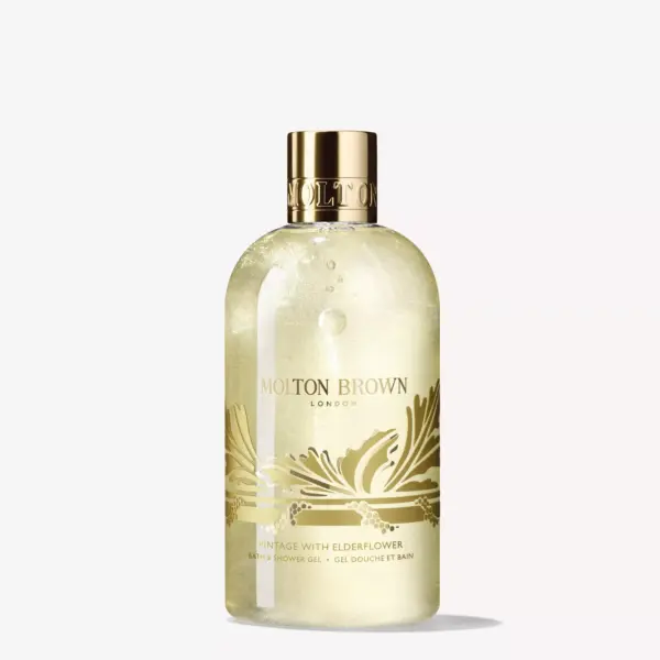 Molton Brown Vintage With Elderflower Bath & Shower Gel 300 ml – skånende dusj- og badegelé med grapefrukt og hylleblomstdelikatesser. Luksus for huden.