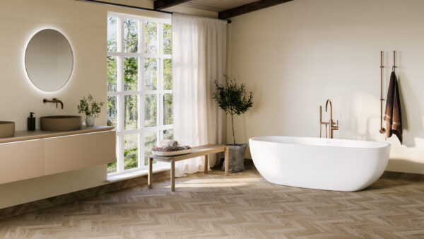 Våtroms Vegg Aquarelle - Chambray Linen 2m - Bilde 3