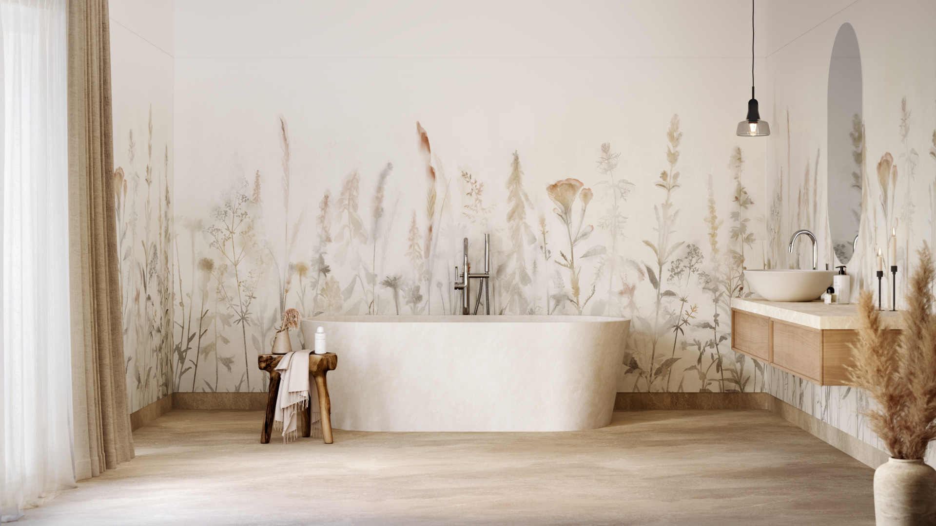 Våtroms Vegg Aquarelle - Autumn Mist 2m - Bilde 3