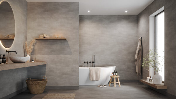 Våtroms Vegg Aquarelle - Raw Concrete Dark Grey 2m - Bilde 4