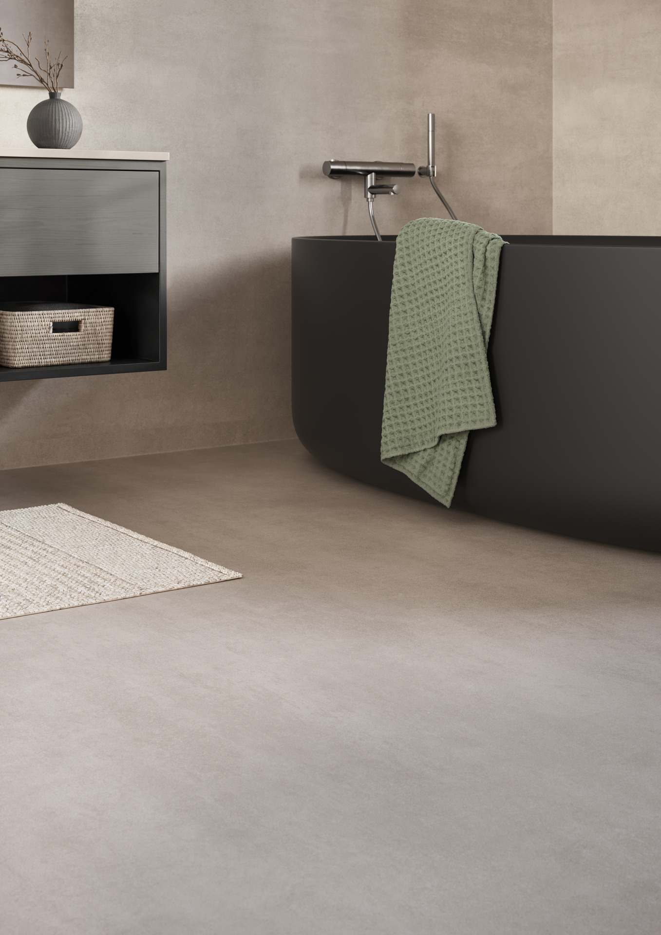 Våtroms Vegg Aquarelle - Raw Concrete Grey 2m - Bilde 1